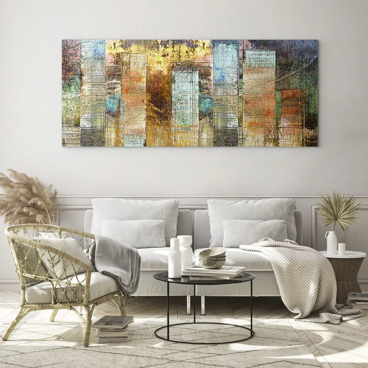 Glass picture - Sunny Metropolis - 160x50 cm