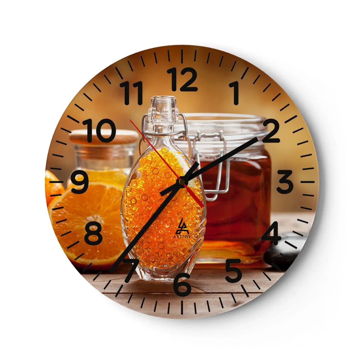 Wall clock - Clock on glass - Sunny Flavours and Aromas - 40x40 cm