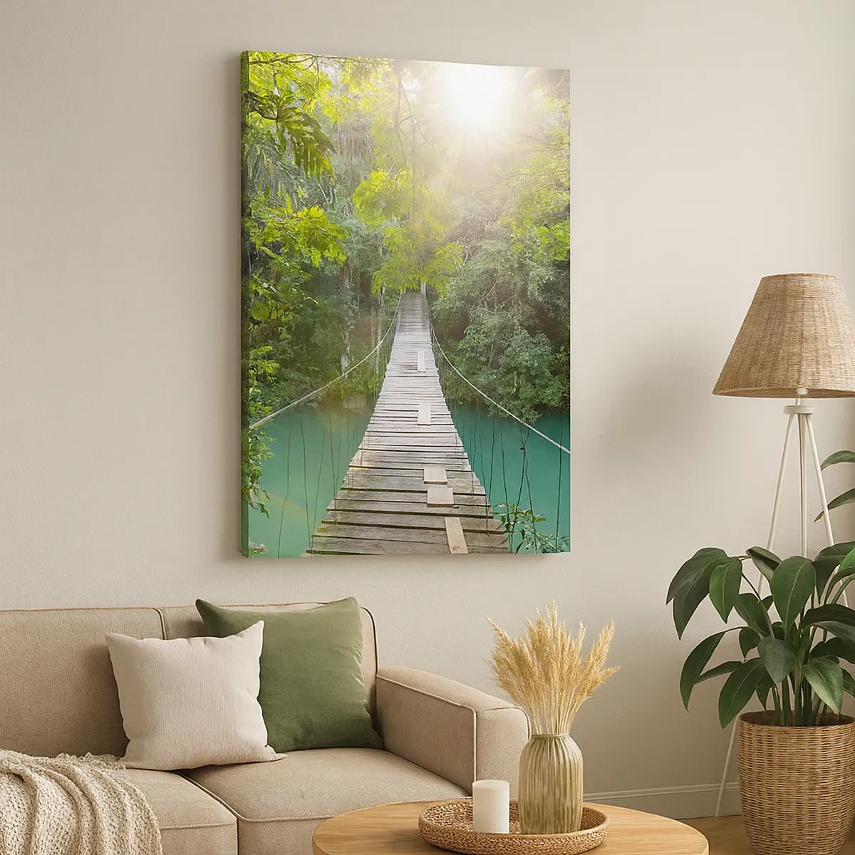 Canvas picture - Azure Water in Azure Forest - 50x70 cm