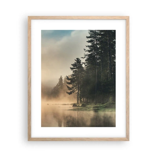 Poster in light oak frame - Birth of a Day - 40x50 cm