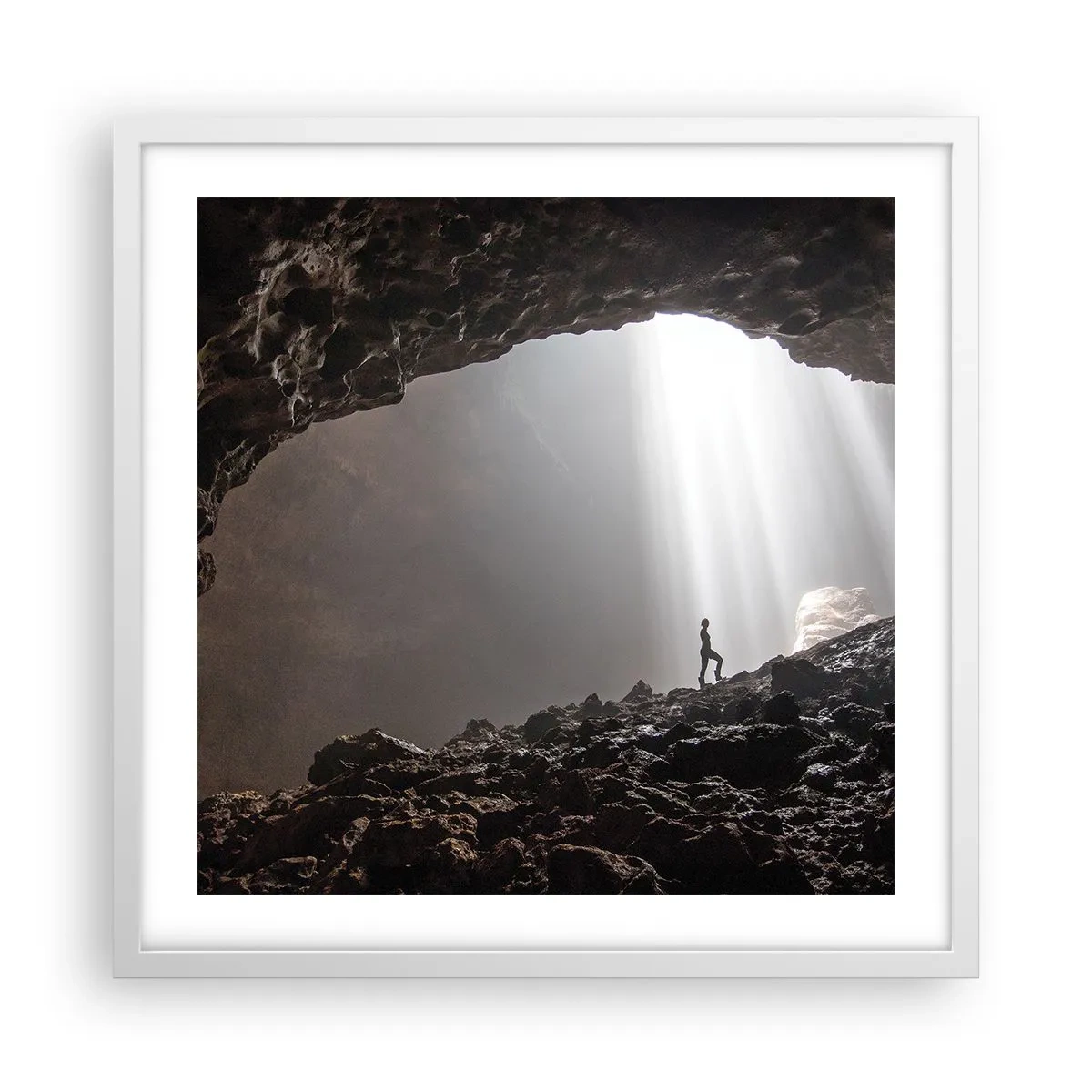 Poster in white frmae - Luminous Grotto - 50x50 cm