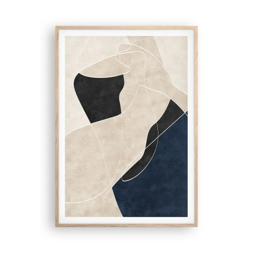 Poster in light oak frame - Abstract Composition - Contrast of Colours - 70x100 cm