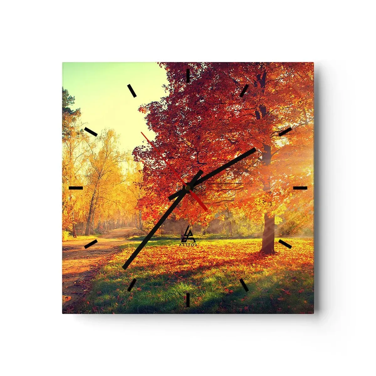 Wall clock - Clock on glass - Ginger Is Beautiful - 40x40 cm