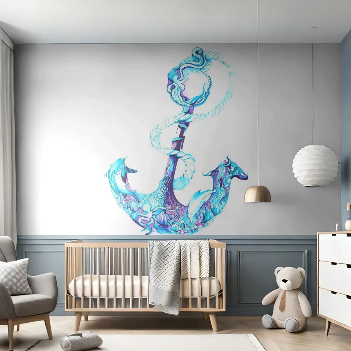 Photo Wallpaper Premium Sand - Trustee of the Sea - Abstraction, Anchor, Sea - 100x70 cm