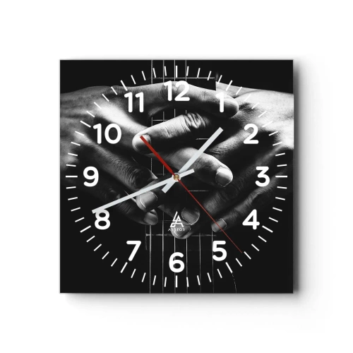 Wall clock - Clock on glass - Artist's Prayer - 40x40 cm