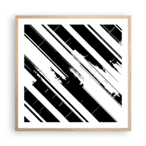 Poster in light oak frame - Intensive and Dynamic Composition - 60x60 cm