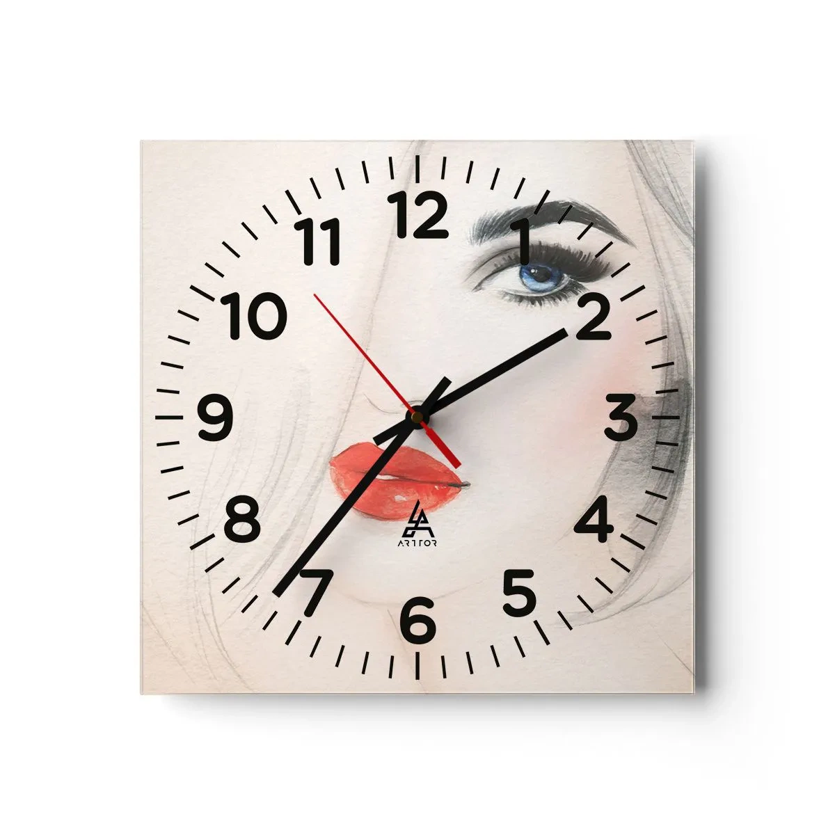 Wall clock - Clock on glass - Mesmerizes and Intoxicates - 40x40 cm