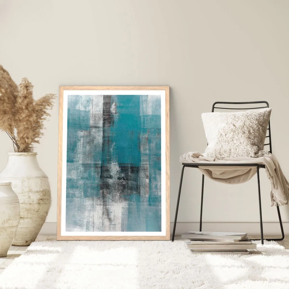 Poster in light oak frame - Water and Air - 30x40 cm