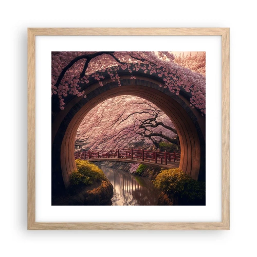 Poster in light oak frame - Japanese Spring - 40x40 cm