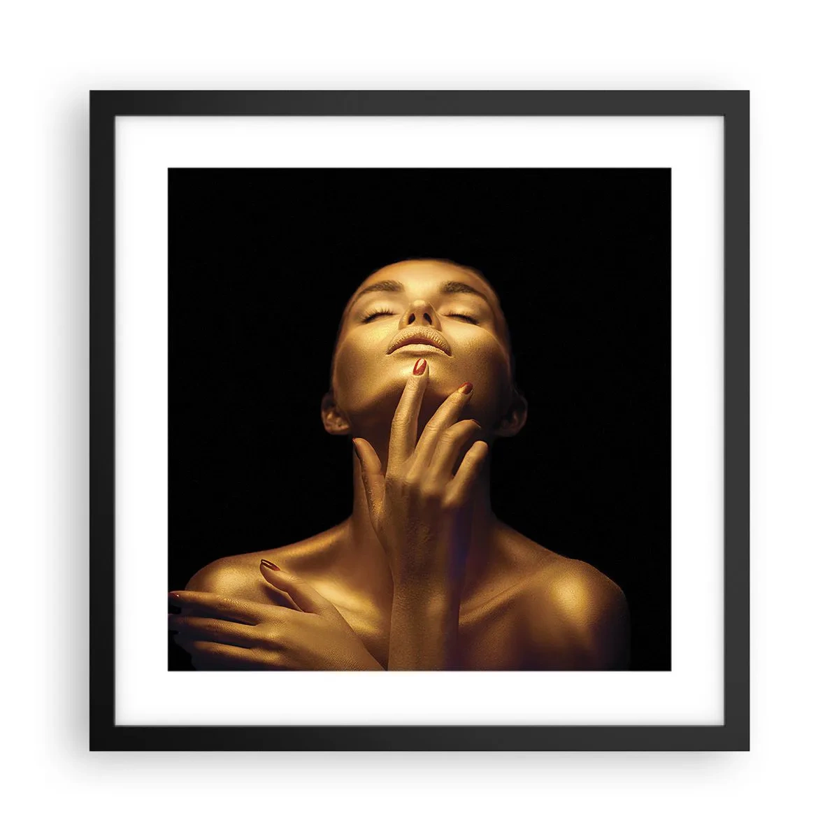 Poster in black frame - Like Golden Silk - 40x40 cm