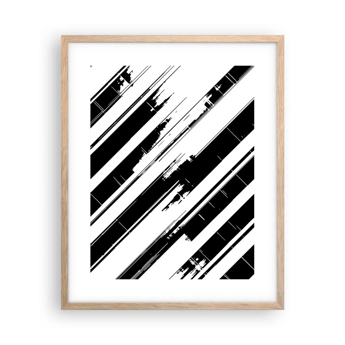 Poster in light oak frame - Intensive and Dynamic Composition - 40x50 cm