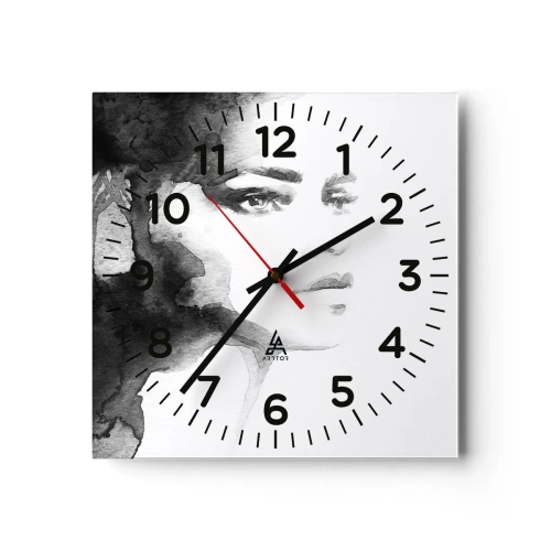Wall clock - Clock on glass - Created from Mystery and Mist - 40x40 cm