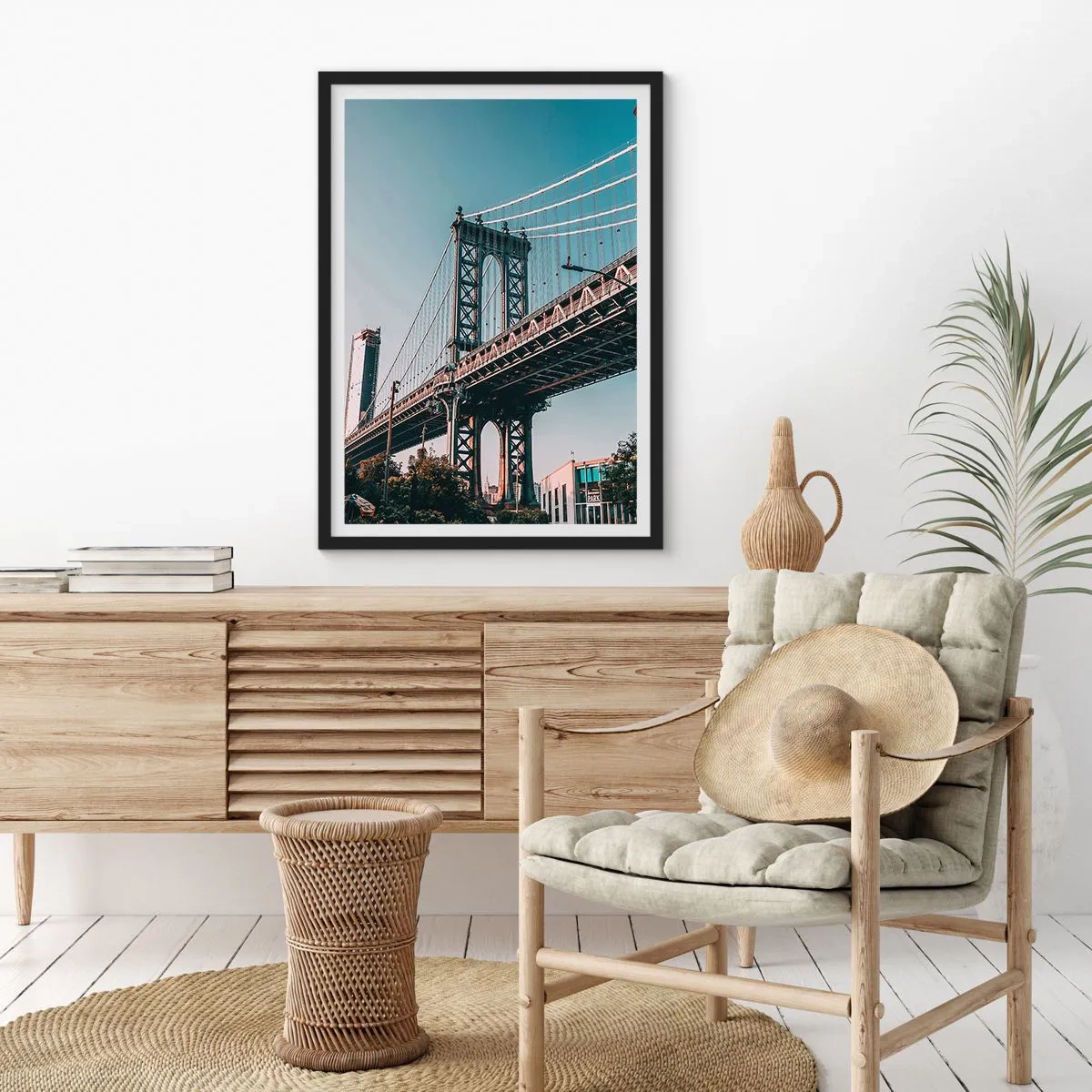 Poster in black frame - Over the City Waves - 40x50 cm