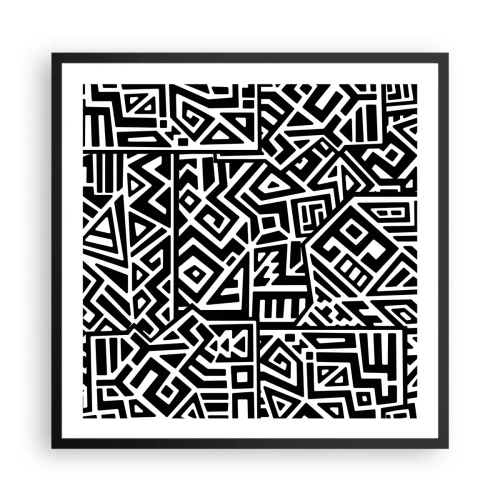 Poster in black frame - Precolumbian Composition - 60x60 cm