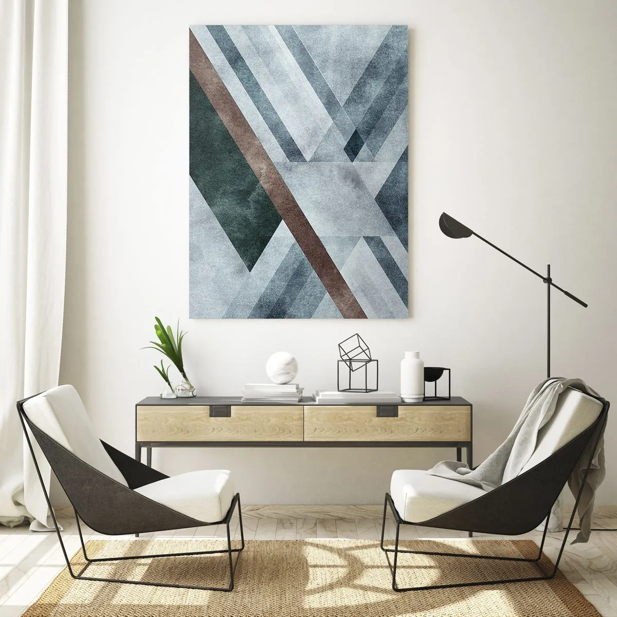 Glass picture - Refined Elegance of Geometry - 50x70 cm