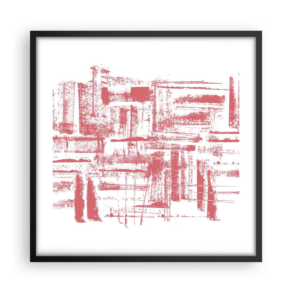 Poster in black frame - Red City - 50x50 cm