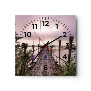 Wall clock - Clock on glass - Peace and Quiet of Asia - 30x30 cm
