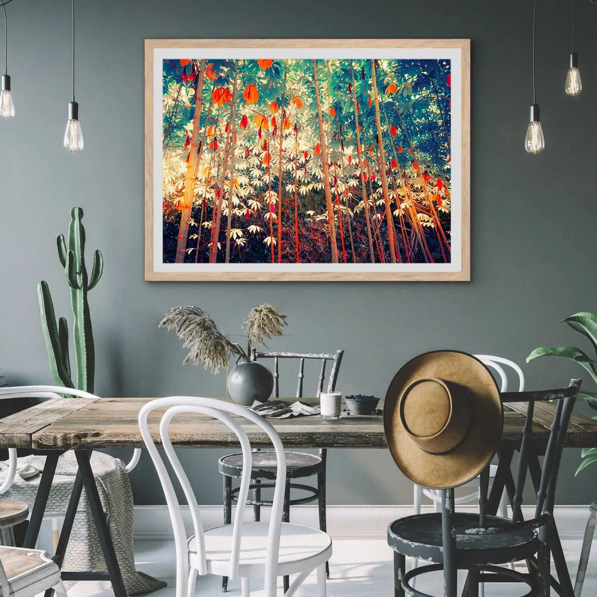 Poster in light oak frame - Secret Life of Leaves - 100x70 cm