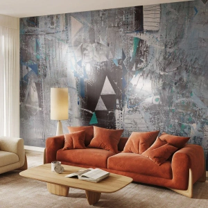 Photo Wallpaper Premium Canvas - Superior Order of Triangles - Abstraction, Piece, Modern Pattern - 500x350 cm