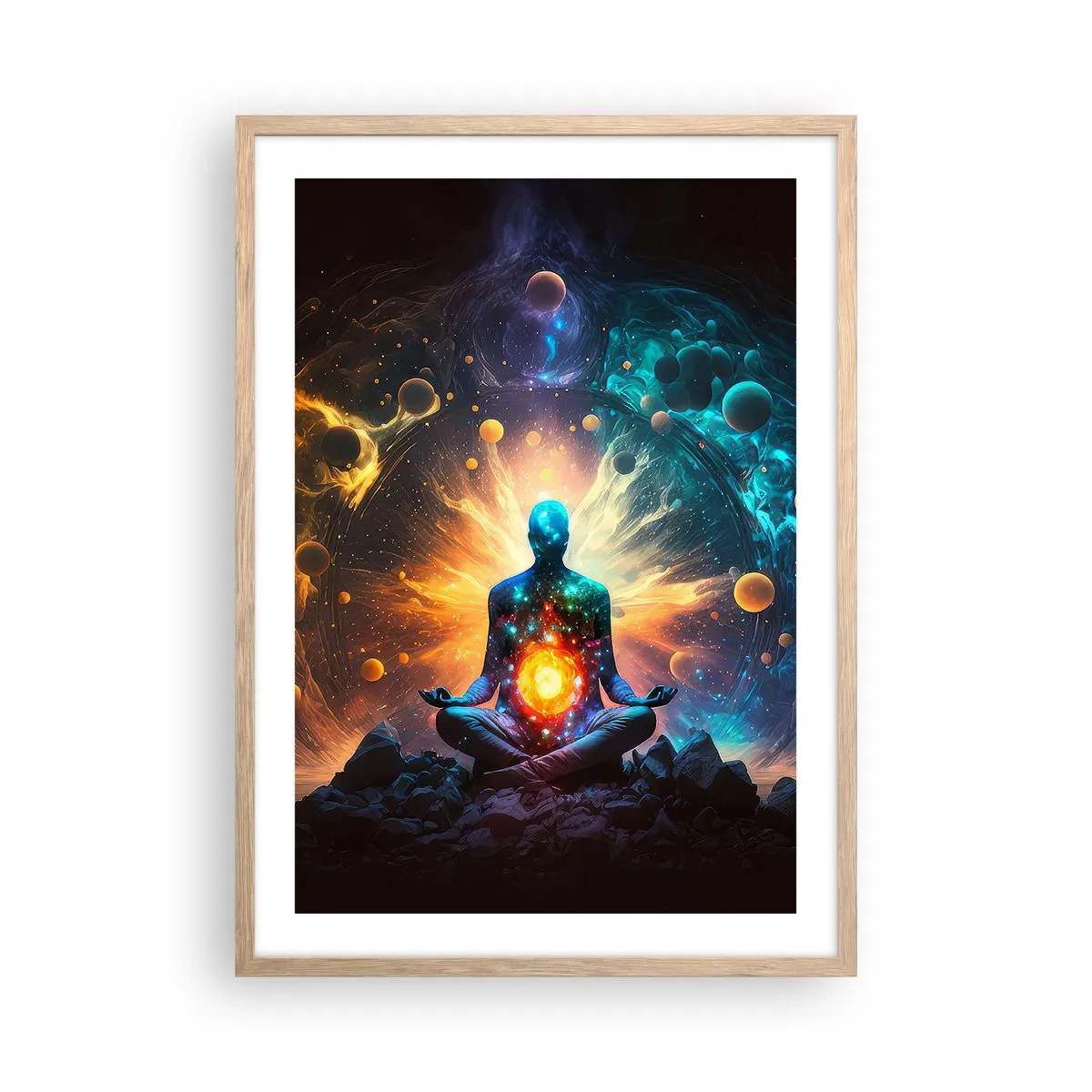 Poster in light oak frame - Cosmic Calm - 50x70 cm