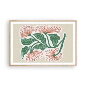 Poster in light oak frame - Folk and Modern - 91x61 cm