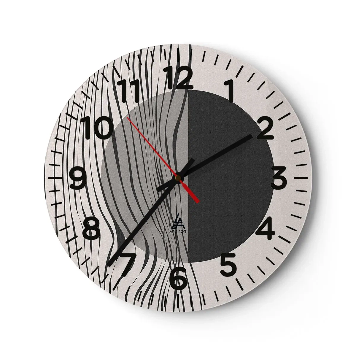 Wall clock - Clock on glass - Half Composition - 30x30 cm