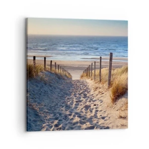 Canvas picture - Sound of the Sea, Singing of the Birds, Wild Beach among Grass - 70x70 cm