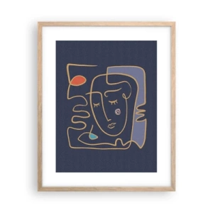 Poster in light oak frame - Deeply In Thoughts - 40x50 cm