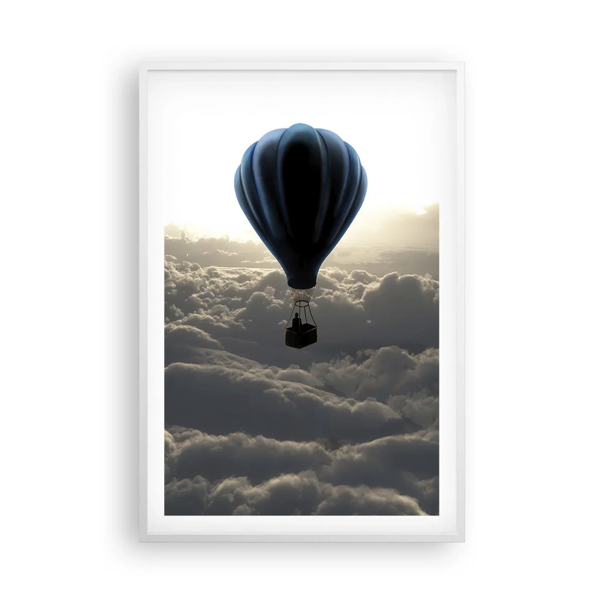 Poster in white frmae - Wanderer above Clouds - 61x91 cm