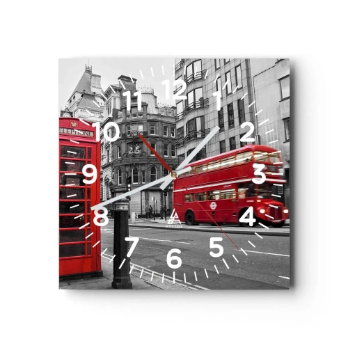 Wall clock - Clock on glass - The Reddest in Europe - 40x40 cm