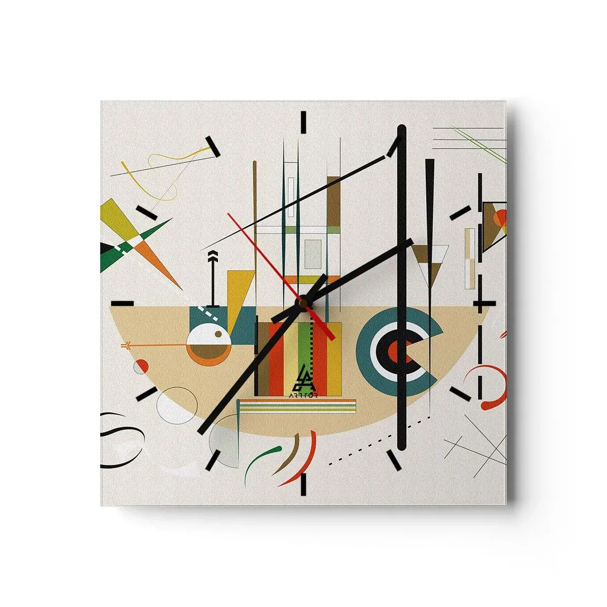 Wall clock - Clock on glass - And the World Laughs - 40x40 cm