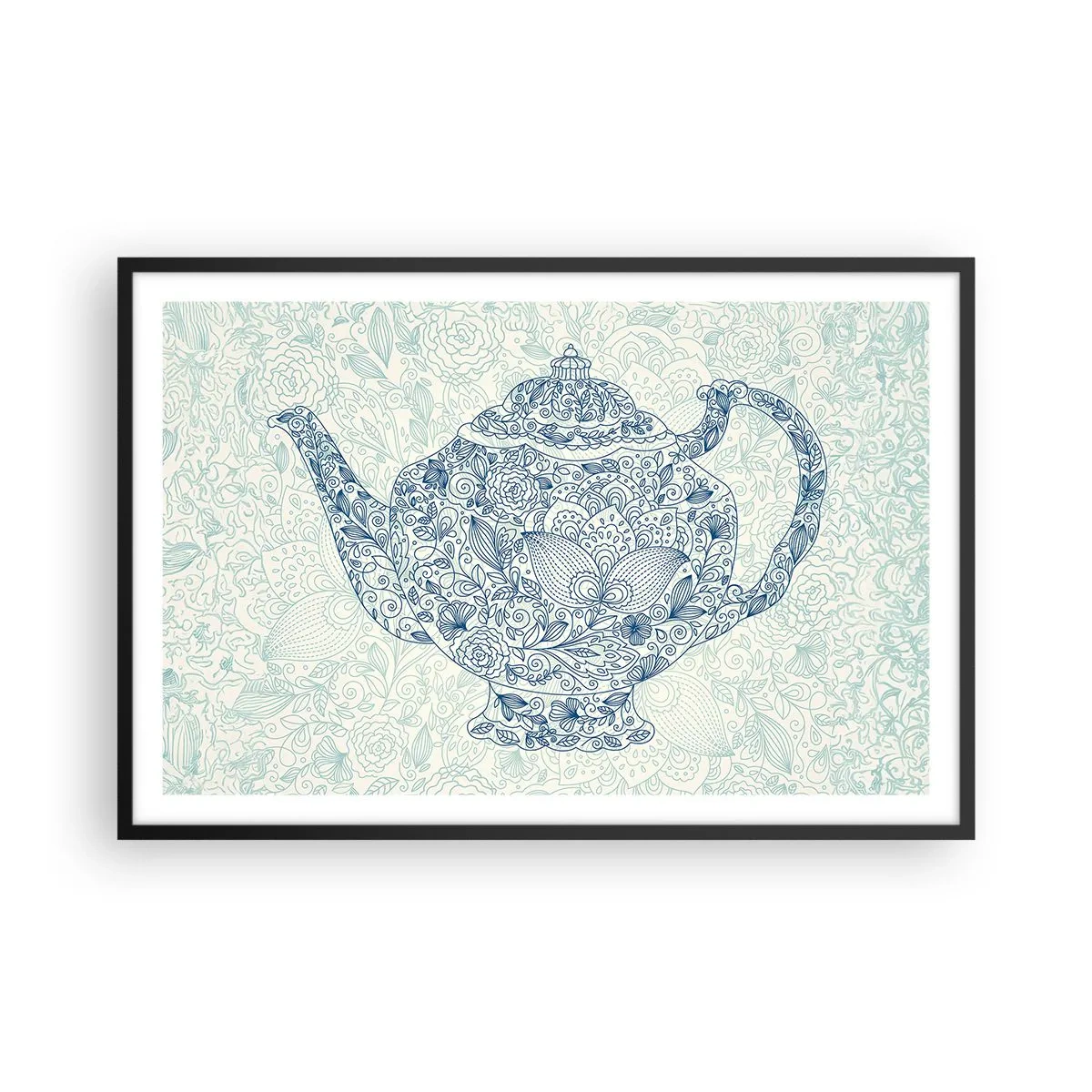 Poster in black frame - Charm of Tea - 91x61 cm