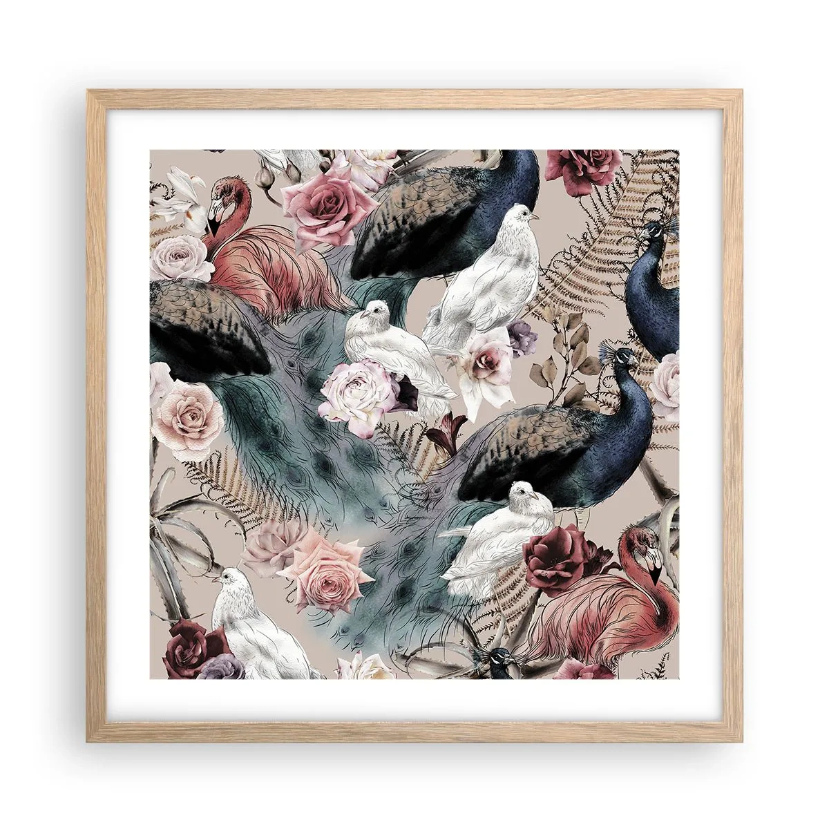 Poster in light oak frame - In Palace Garden - 50x50 cm