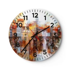 Wall clock - Clock on glass - Under The Bridge It Is Also Pretty - 40x40 cm