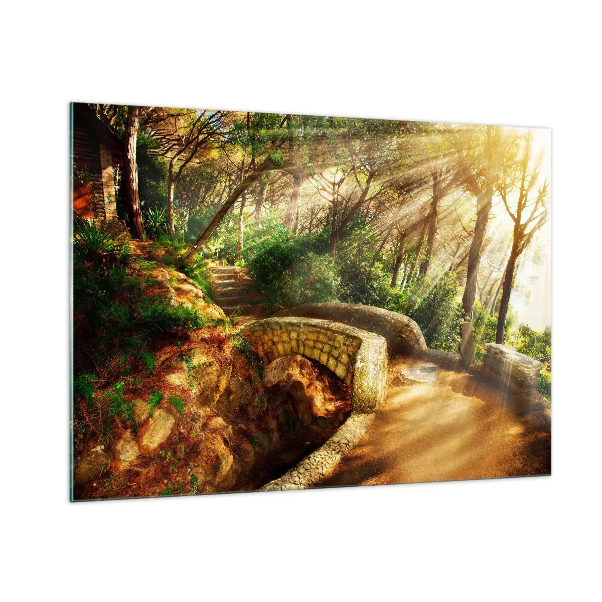 Glass picture - From the Bridge to Enchanted Forest - 100x70 cm