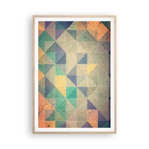 Poster in light oak frame - The Republic of Triangles - 70x100 cm