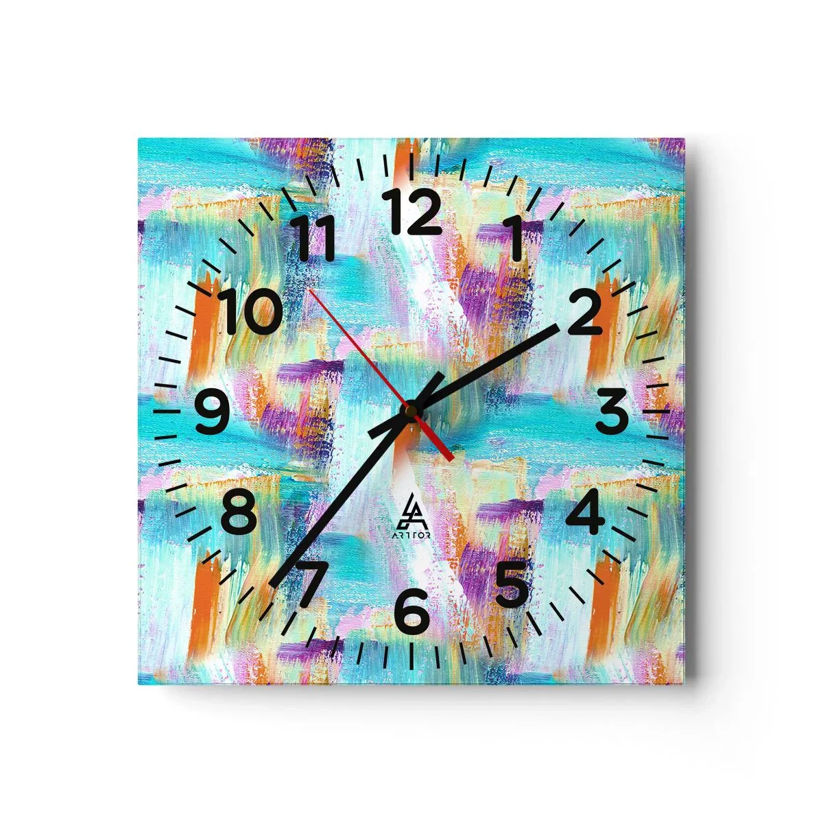 Wall clock - Clock on glass - Cheerfully Interwoven - 40x40 cm