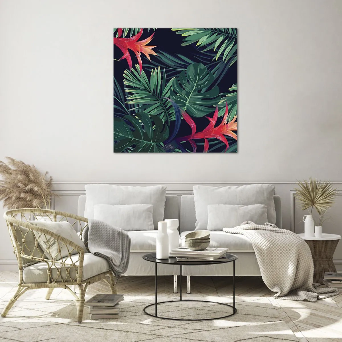 Glass picture - Burn in Green - 40x40 cm