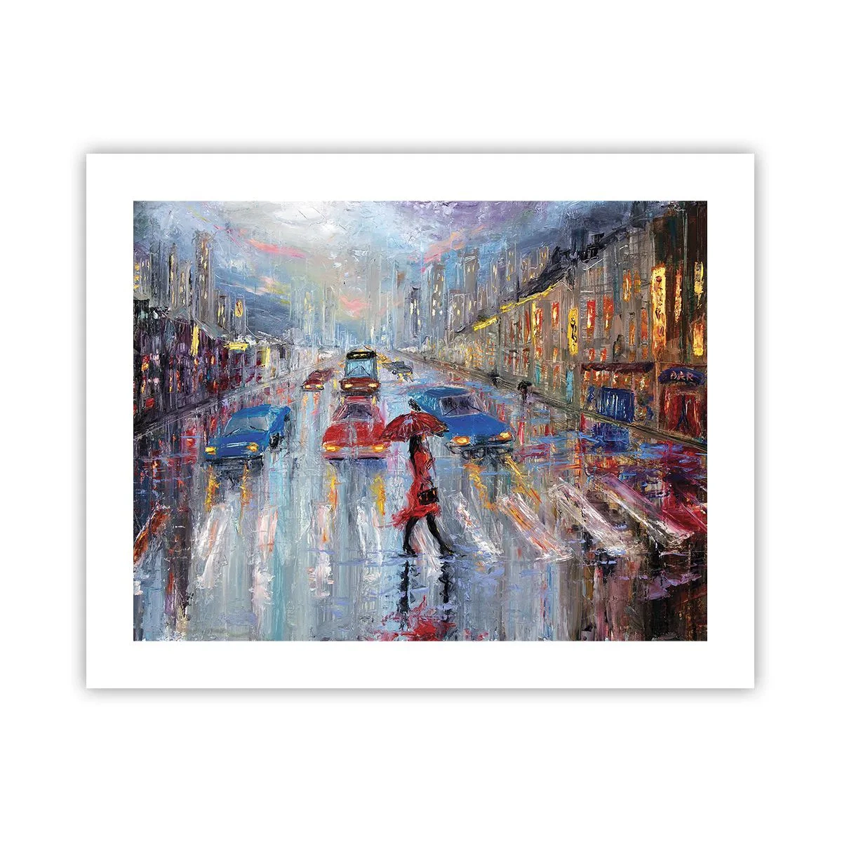 Poster - Rainy Afternoon in a City - 50x40 cm