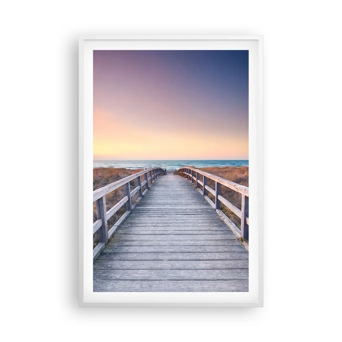 Poster in white frmae - Baltic Evening Aurora - 61x91 cm