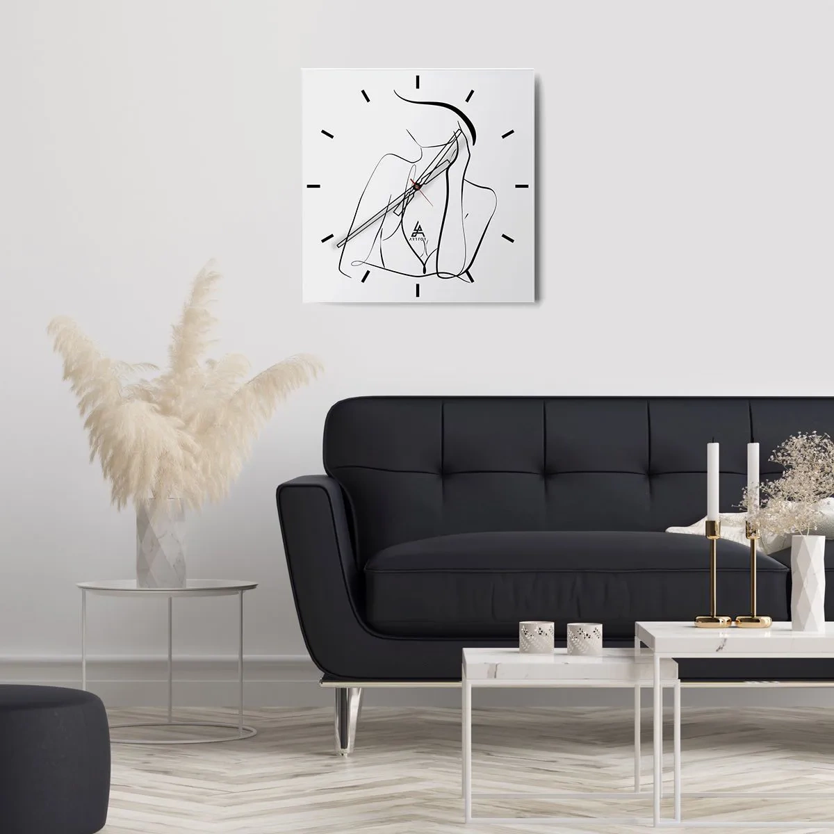 Wall clock - Clock on glass - On Waves of Dreams - 40x40 cm