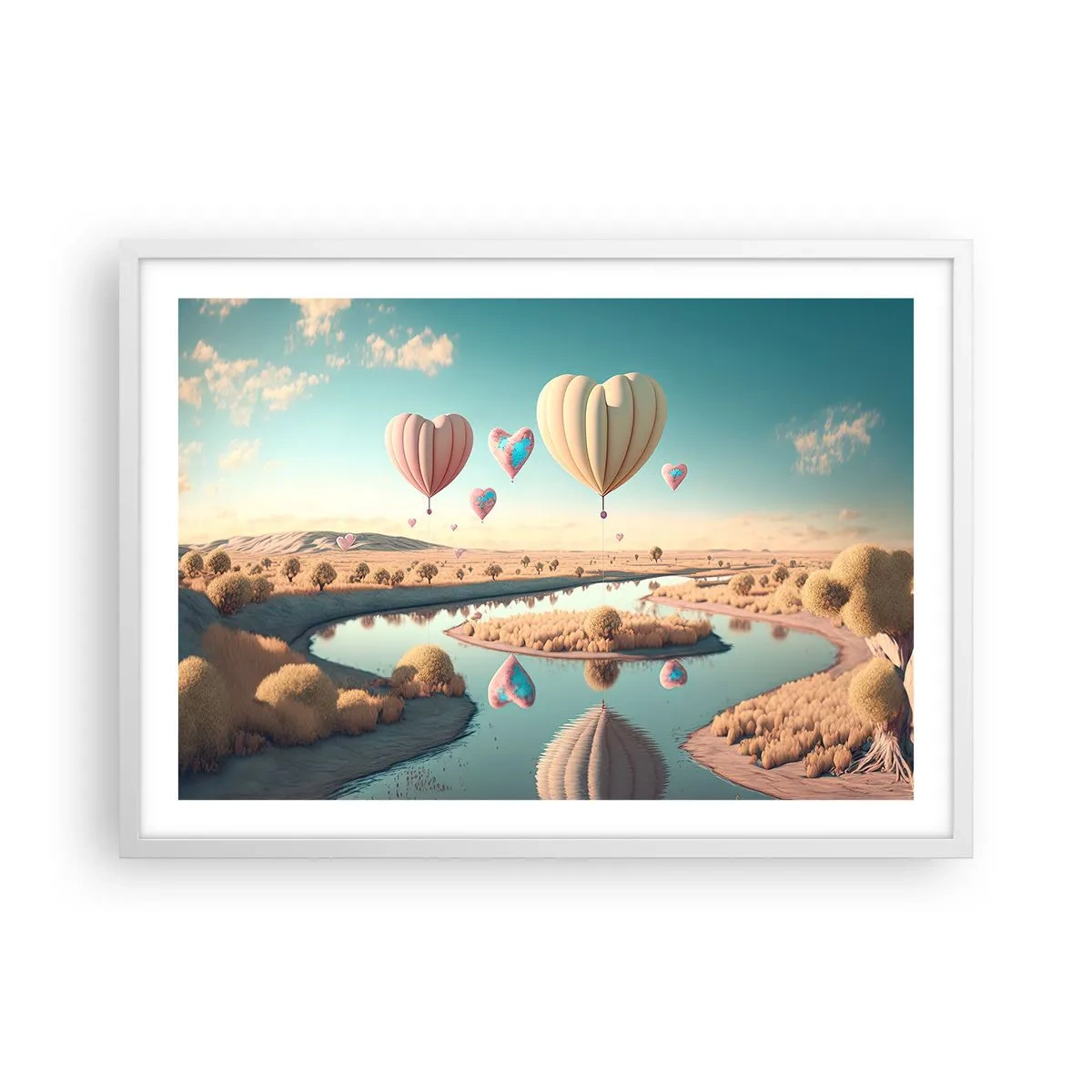 Poster in white frmae - Love Lifts You up - 70x50 cm