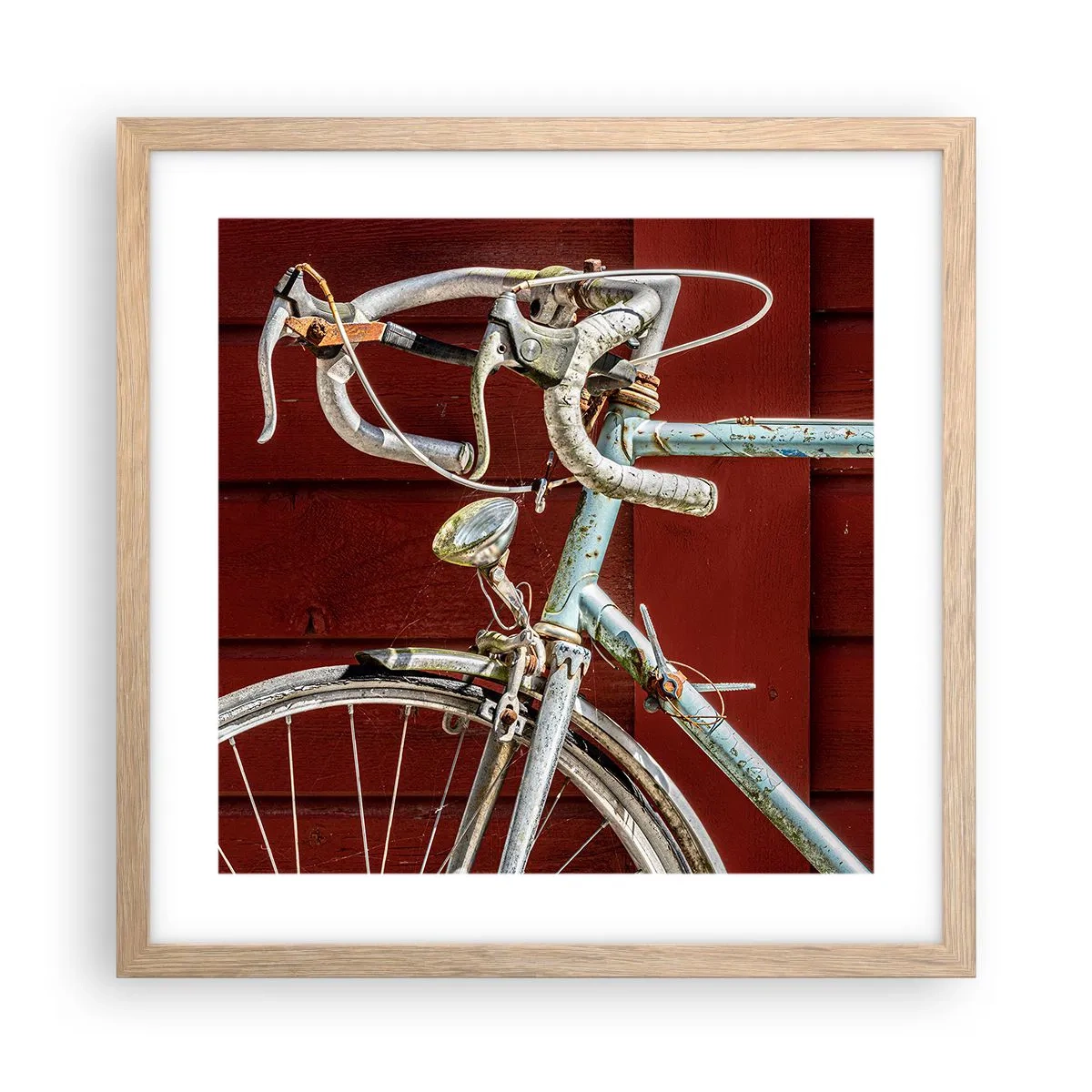 Poster in light oak frame - Born for Victories - 40x40 cm