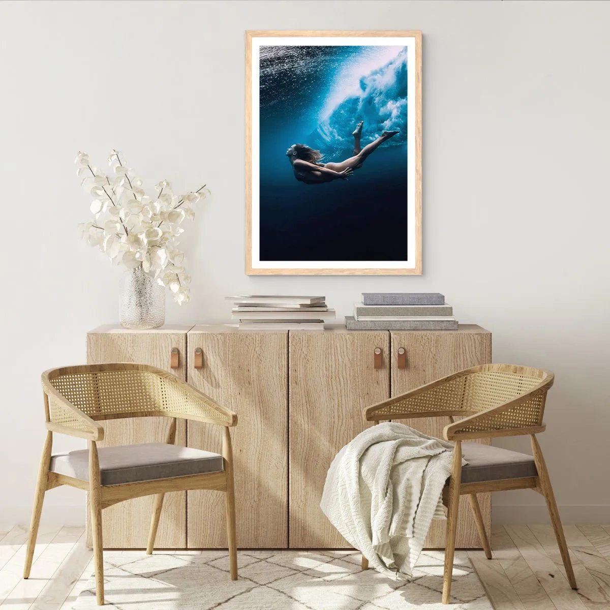 Poster in light oak frame - Contemporary Syren - 30x40 cm