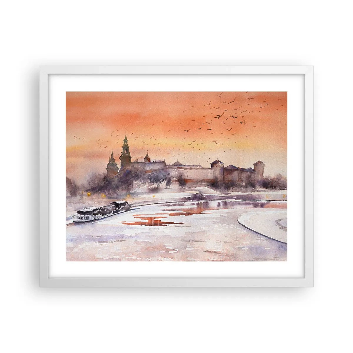 Poster in white frmae - Royal Sunset - 50x40 cm