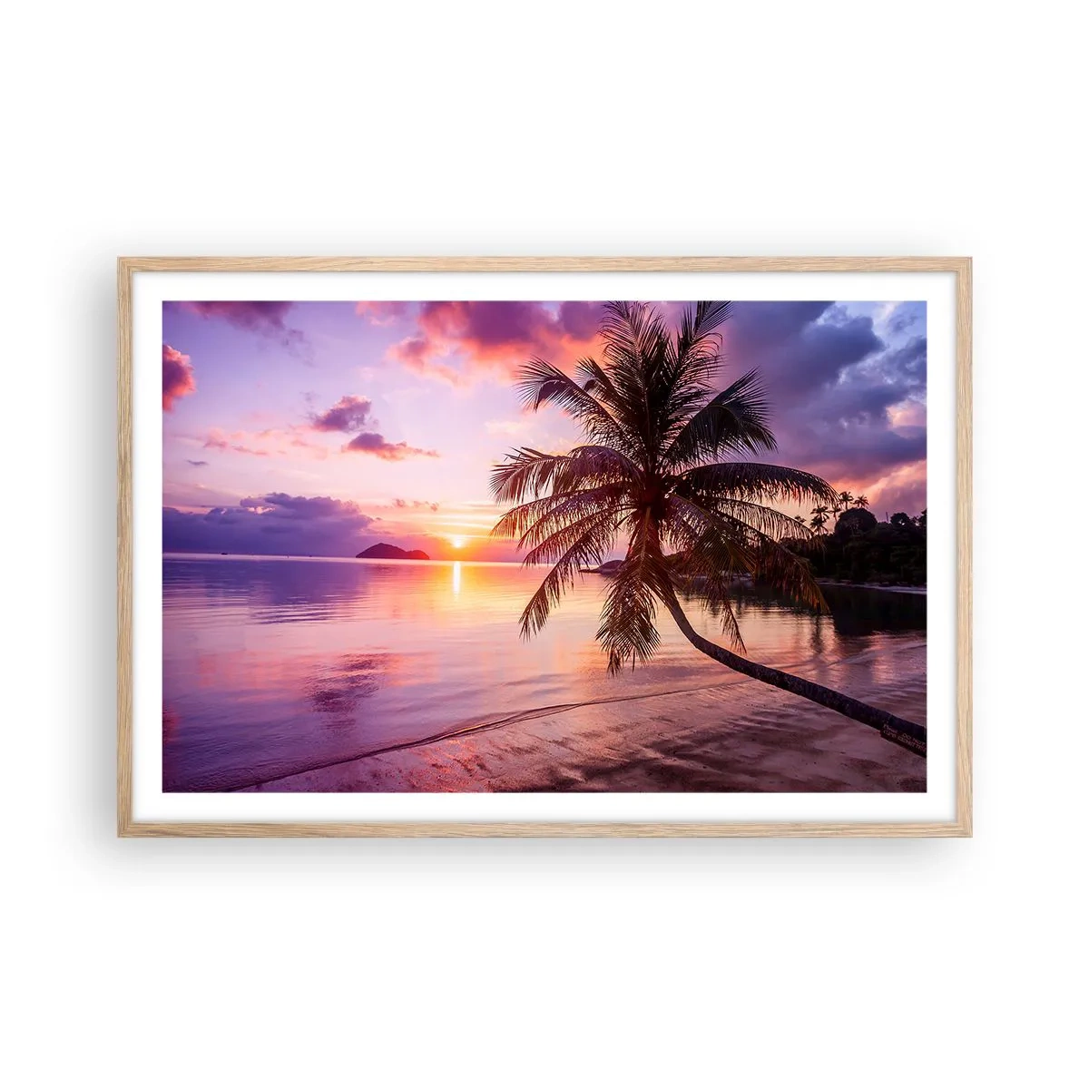 Poster in light oak frame - Bliss up to the Horizon - 91x61 cm