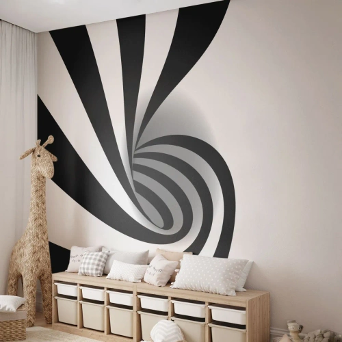 Photo Wallpaper Standard Eco - And Yet It Turns - Abstraction, Graphics, Black and white - 300x210 cm