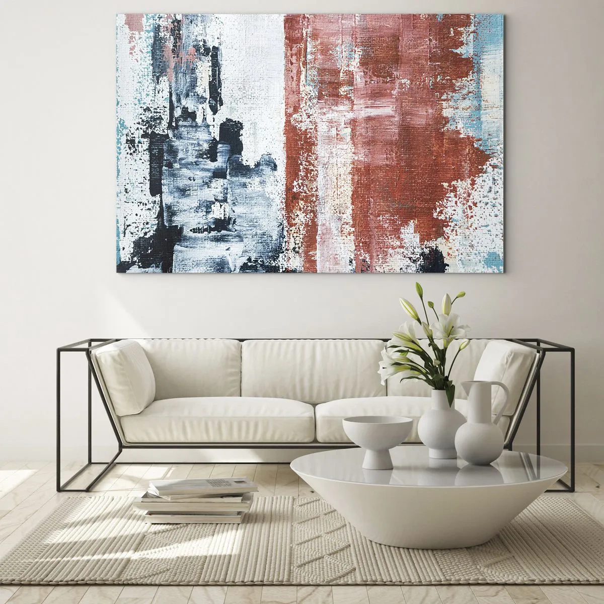 Glass picture - Abstract Fifty Fifty - 100x70 cm