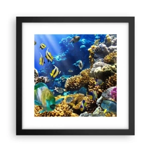 Poster in black frame - Big Traffic to Holiday Destination - 30x30 cm
