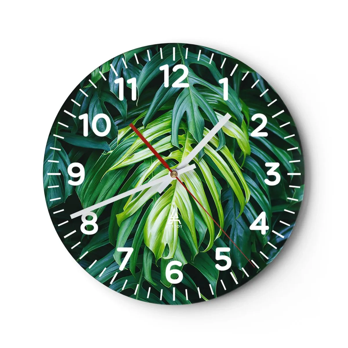 Wall clock - Clock on glass - Immerse Yourself in Freshness - 30x30 cm